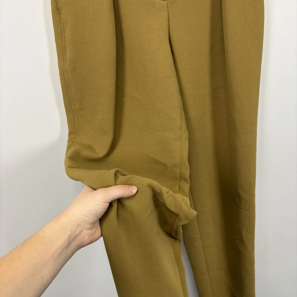 Aritzia Wilfred Gabriel Pant High Waisted Pleated Trousers Olive Green Size 2 - Picture 3 of 15